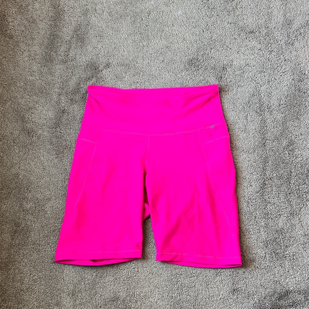 Old Navy Active Pink PowerSoft High Rise Compression Bike Shorts SIZE L
